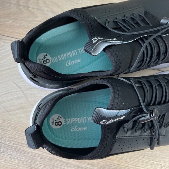 CLOVE Nursing Healthcare Comfort Shoe Mens 9.5 Black White Sneaker NEW - Picture 5 of 6